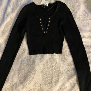 black cropped long sleeve
